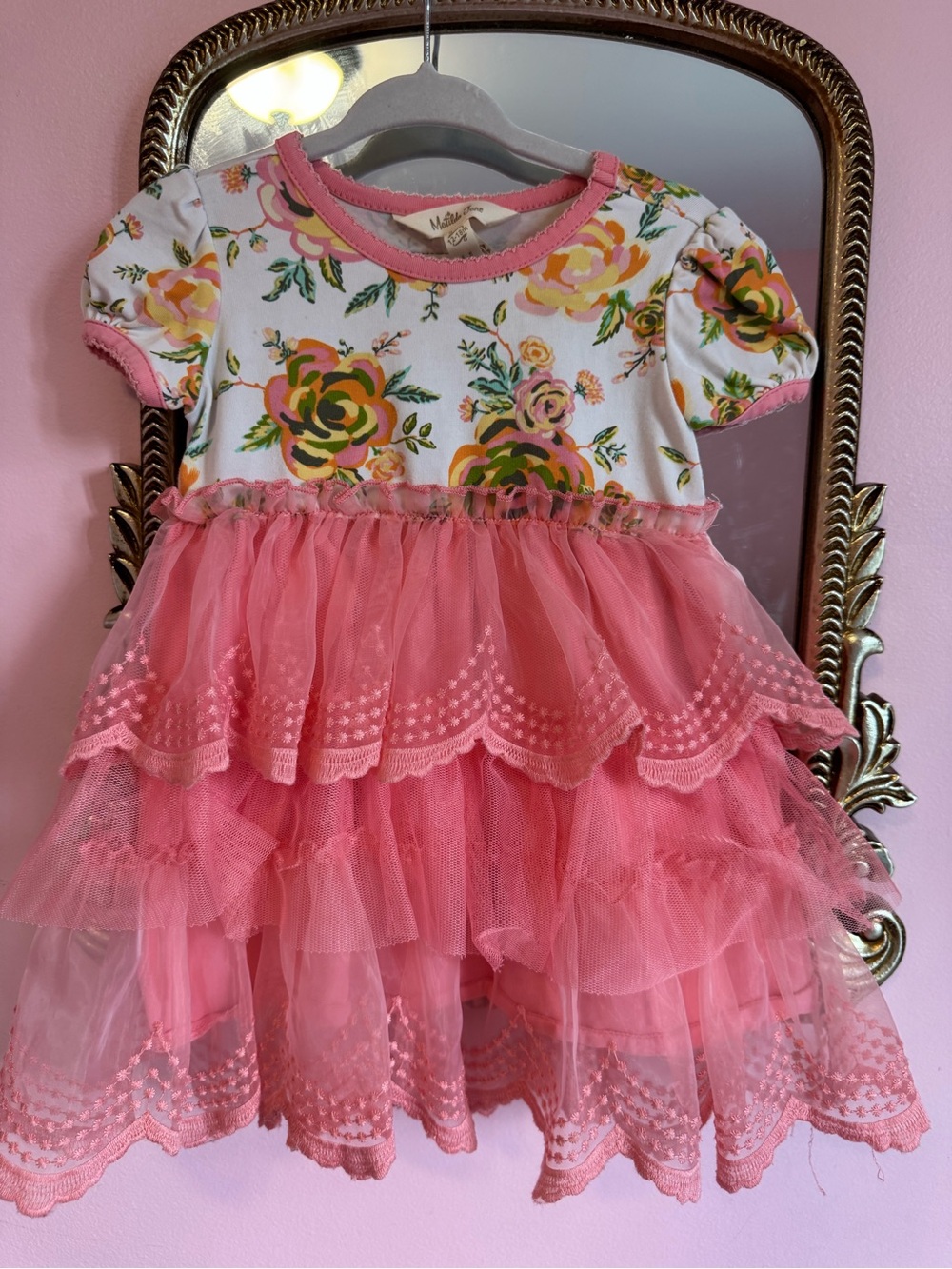 Matilda Jane Pink Floral Tulle Dress